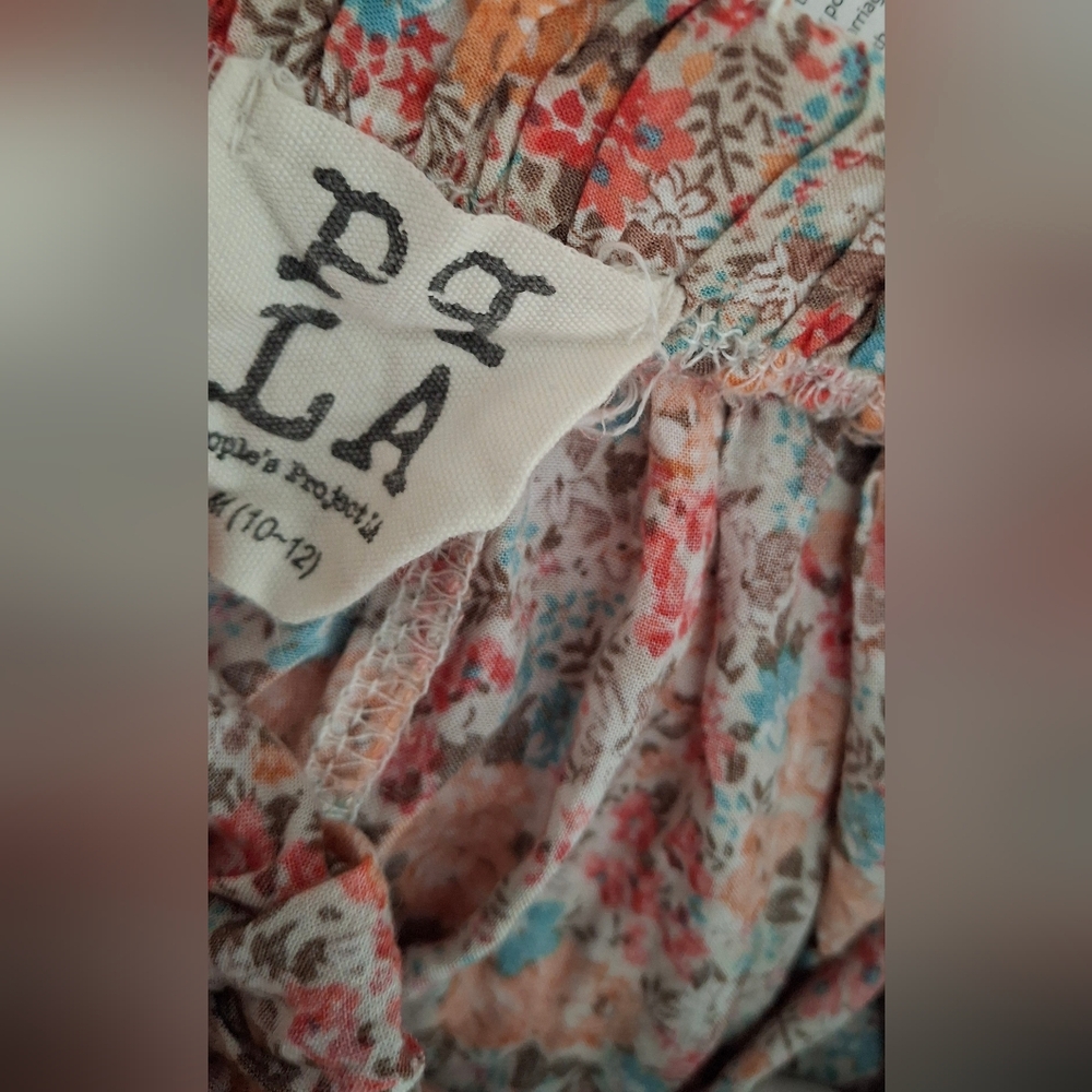 Floral Print Girls Short Skirt Flowy Sz 10/12 Summer Beachy Travel Casual Boho - Picture 4 of 4